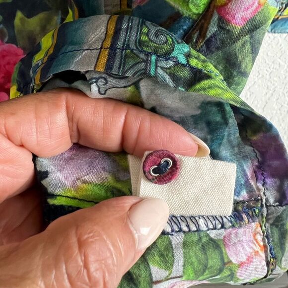 Johnny Was Heaven Long Floral Print Silk Tunic - Picture 9 of 12